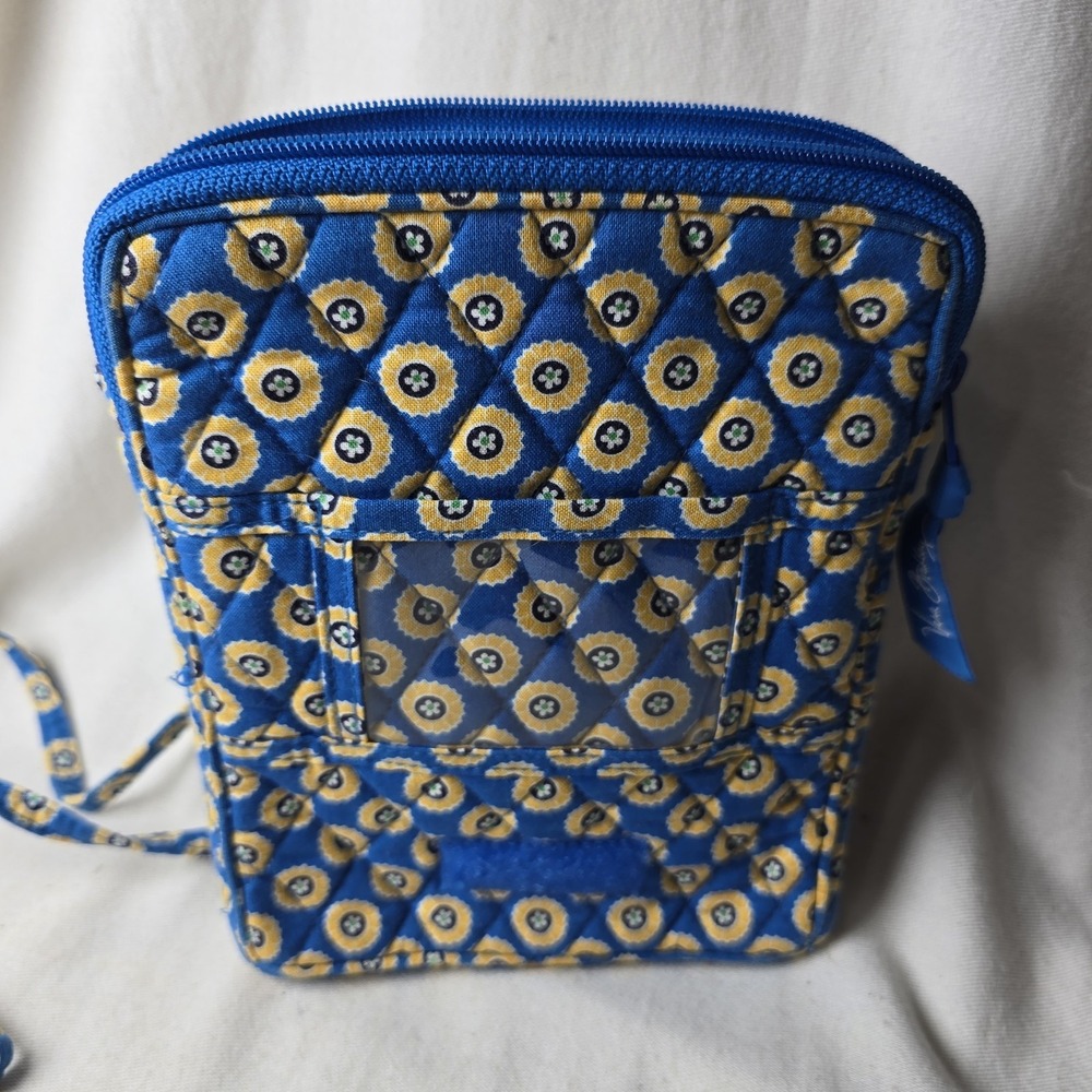 Vera Bradley Riviera‎ Blue Mini Hipster Crossbody Purse Shoulder Bag Retired - Picture 4 of 5